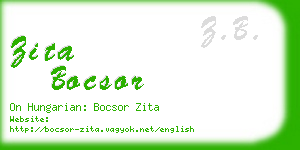 zita bocsor business card